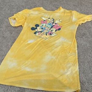 Disney Yellow Tie-Dye Short Sleeve Character Dress